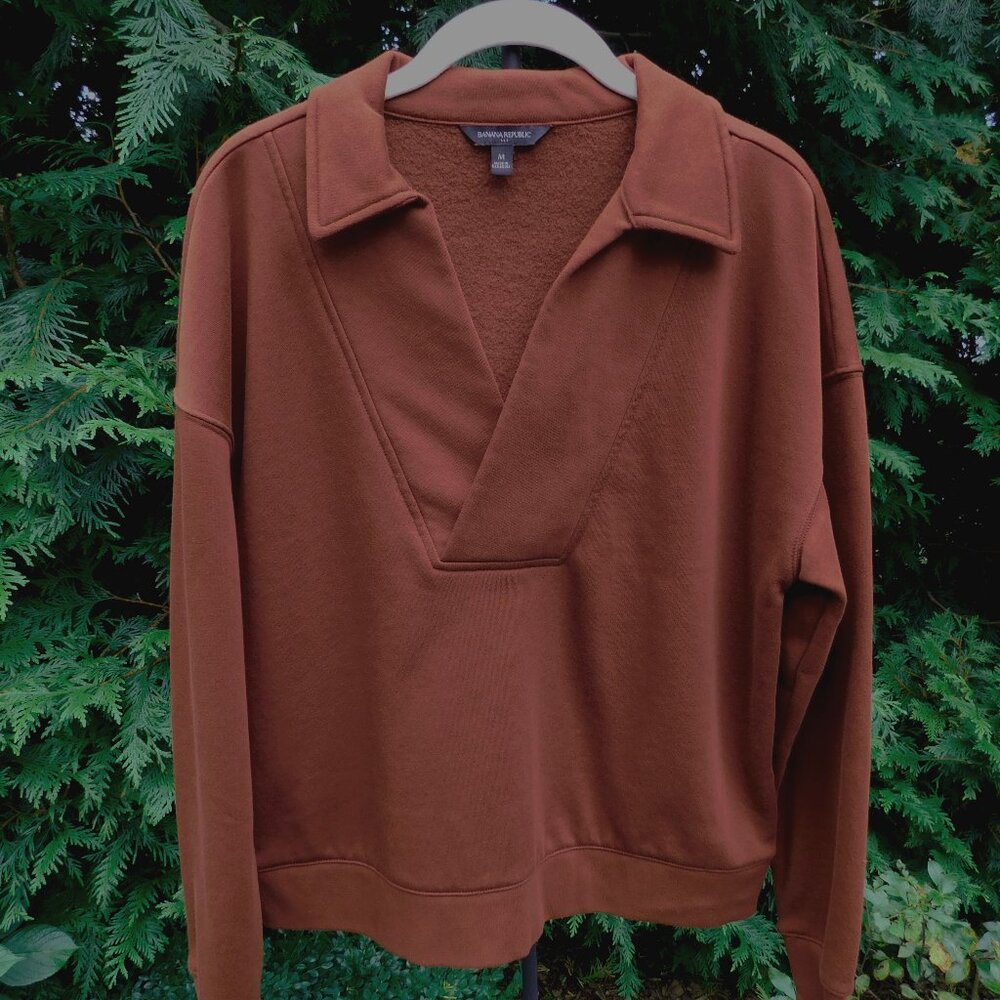 Banana Republic Surplice V-Neck Drop-Sleeve Sweatshirt Sz-M